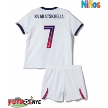 Camiseta Paris Saint-Germain Khvicha Kvaratskhelia #7 Visitante Equipación para niños 2026-27 manga corta (+ pantalones cortos)